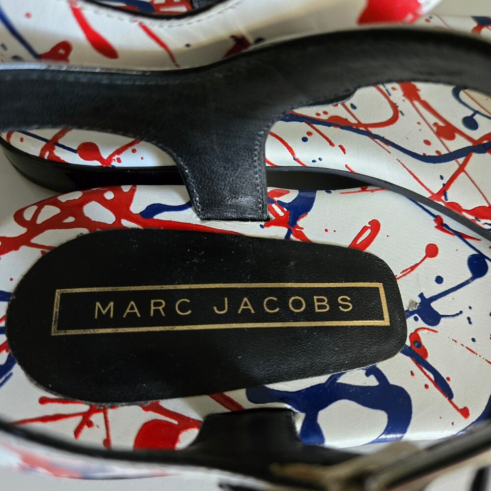 Marc Jacobs Elizabeth Multi-Color Paint Splatter Flat Sandal, Size 38 / US 8 - Picture 4 of 11